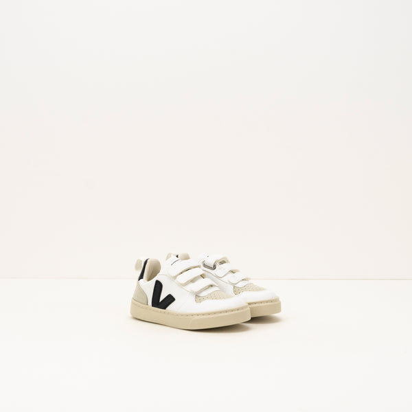 ZAPATILLA DE NENO E NENA - VEJA - SMALL V-10 VELCRO CWL WHITE BLACK 23-35