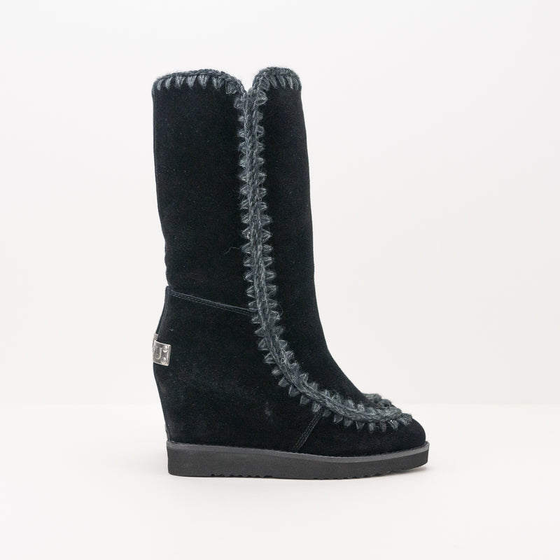 BOTA - MOU -  ESKIMO FRENCH TOE WEDGE TALL BLACK