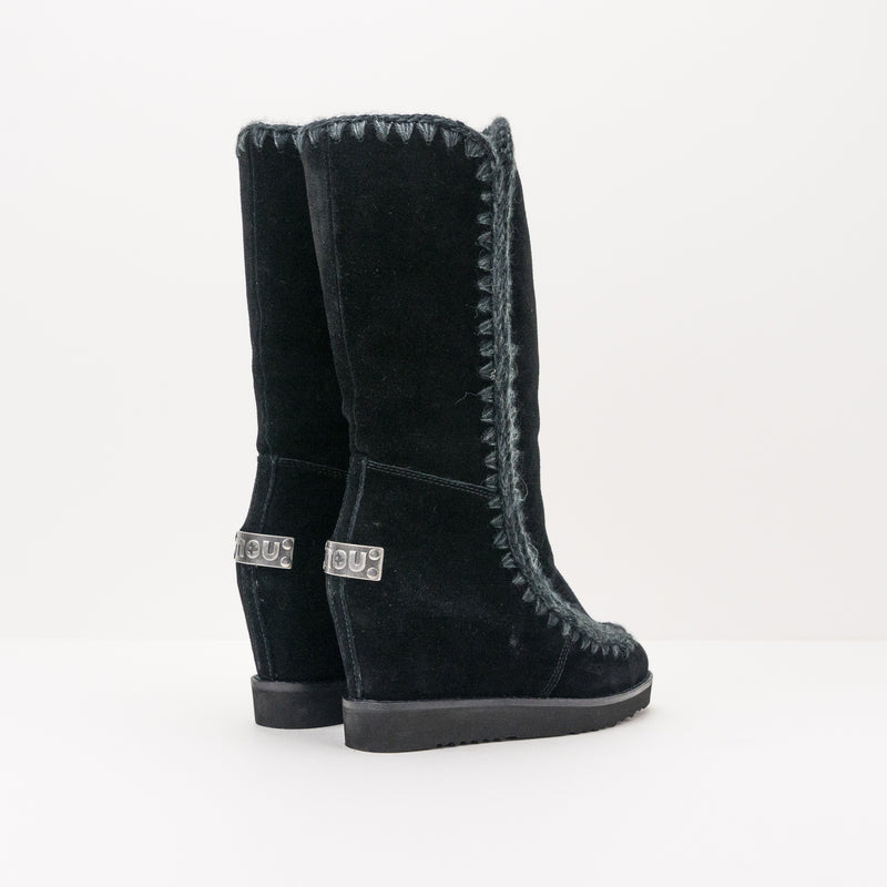BOTA - MOU -  ESKIMO FRENCH TOE WEDGE TALL BLACK