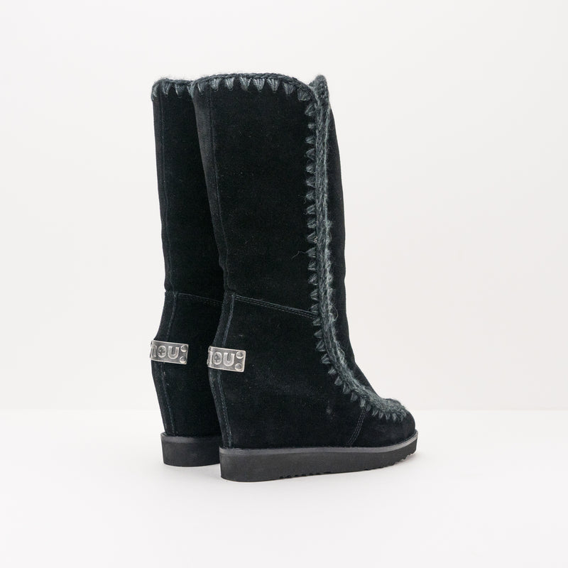 MOU - BOOTS - 151000A ESKIMO FRENCH TOE WEDGE TALL BKBK