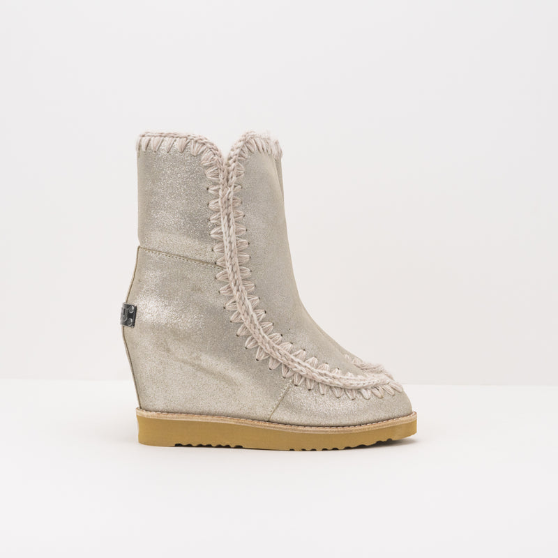 MOU - BOOTS - FRENCH TOE WEDGE SHORT STONE METALLIC