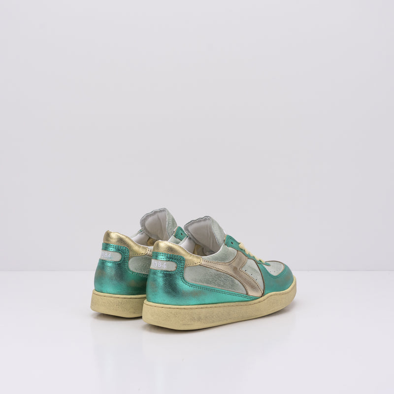 ZAPATILLA - DIADORA HERITAGE - MI BASKET LOW METAL PIGSKIN USED WN BLUE SEA 179535 01 65175