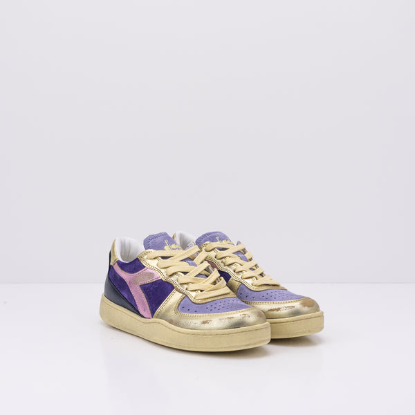 DIADORA HERITAGE - SNEAKER - MI BASKET LOW METAL PIGSKIN USED WN TWILIGHT VIOLET 179535 01 55266