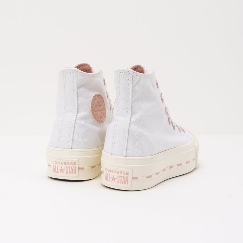 BOTIN - CONVERSE - LIFT HI WHITE PINK 572709C