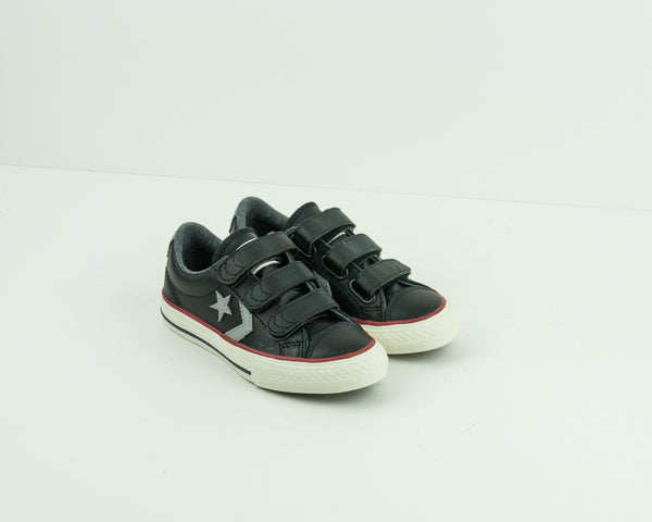 CONVERSE - KID'S SNEAKERS - 658155C STAR PLAYER EV 3V LEATHER OX BLACK DOLPHIN EGRET