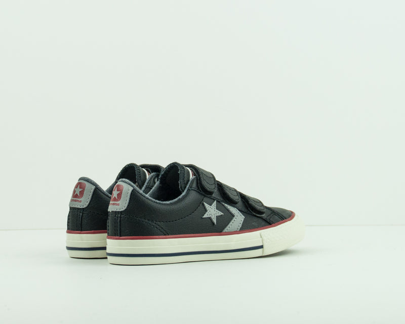 CONVERSE - KID'S SNEAKERS - 658155C STAR PLAYER EV 3V LEATHER OX BLACK DOLPHIN EGRET