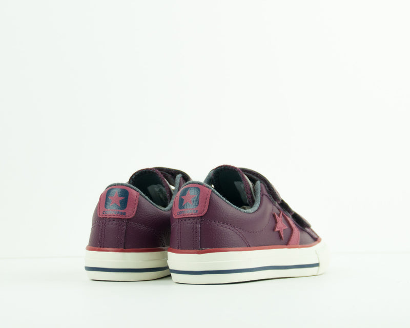 CONVERSE - KID'S TRAINERS - 658157C STAR PLAYER EV 3V LEATHER OX DARK SANGRIA PORT EGRET