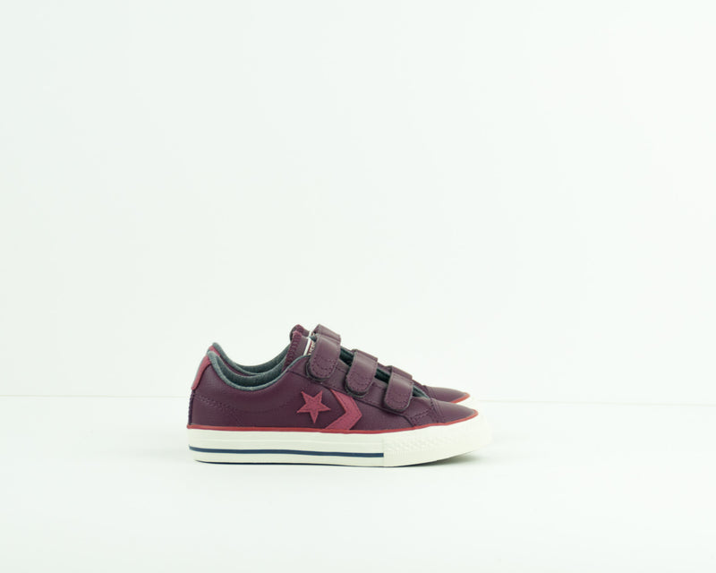 ZAPATILLA DE NENO - CONVERSE - 658157C STAR PLAYER EV 3V LEATHER OX DARK SANGRIA PORT EGRET