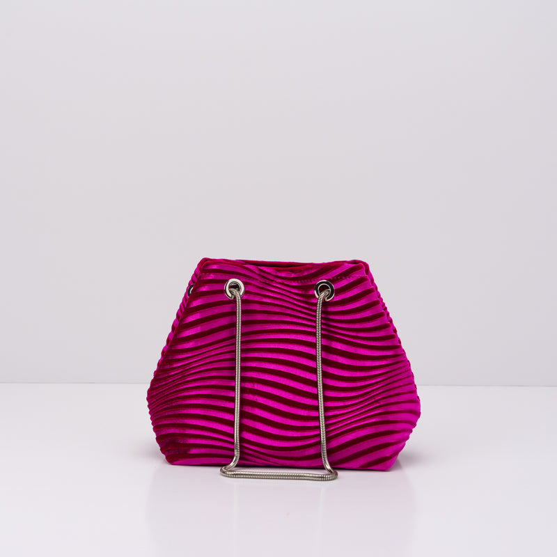 BOLSO - SEIALE - TERCIOPELO FUCSIA