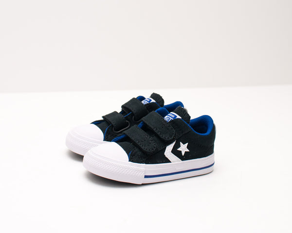 CONVERSE - KID'S SNEAKERS - 766953C STAR PLAYER 2V CANVAS OX BLACK RUSH BLUE WHITE