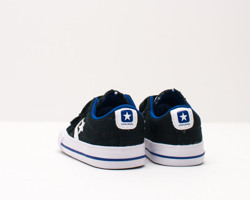 CONVERSE - KID'S SNEAKERS - 766953C STAR PLAYER 2V CANVAS OX BLACK RUSH BLUE WHITE