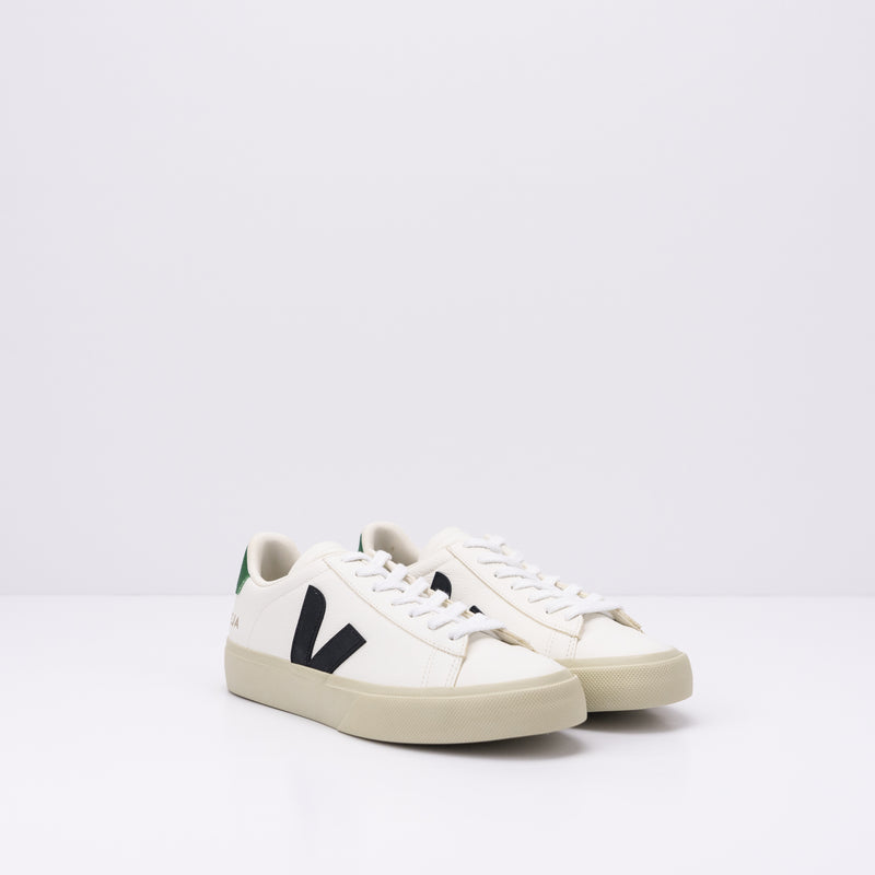 ZAPATILLA - VEJA - CAMPO CHROMEFREE LEATHER EXTRA WHITE BLACK EMERAUDE CP053155