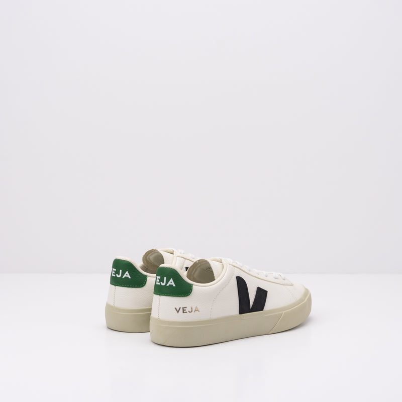 VEJA - SNEAKER - CAMPO CHROMEFREE LEATHER EXTRA WHITE BLACK EMERAUDE CP053155