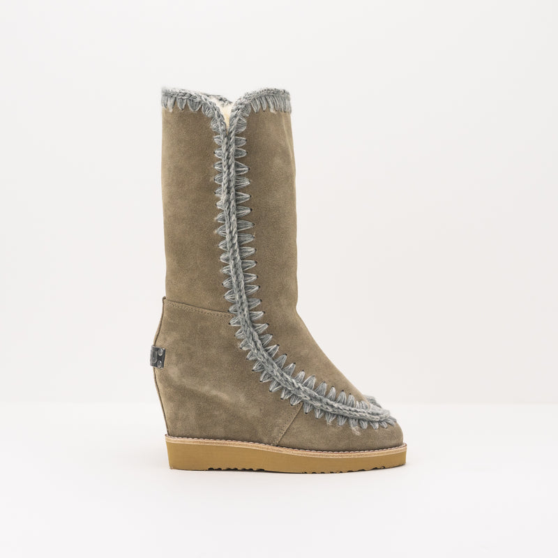 MOU - BOOT - ESKIMO FRENCH TOE WEDGE TALL DARK STONE