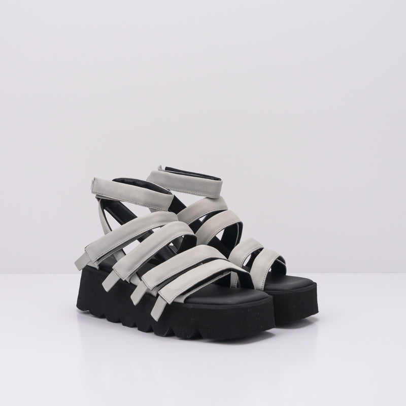 SANDALIA - PURO SECRET - HIGH 5 CALF LEATHER LIGHT GREY BLACK