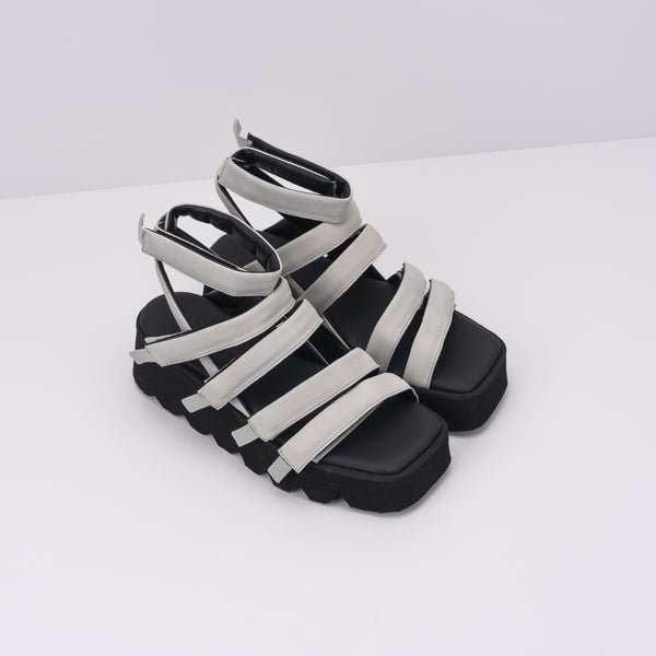 SANDALIA - PURO SECRET - HIGH 5 CALF LEATHER LIGHT GREY BLACK