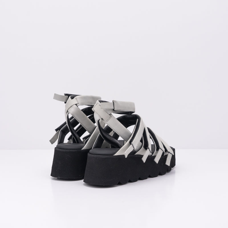 SANDALIA - PURO SECRET - HIGH 5 CALF LEATHER LIGHT GREY BLACK