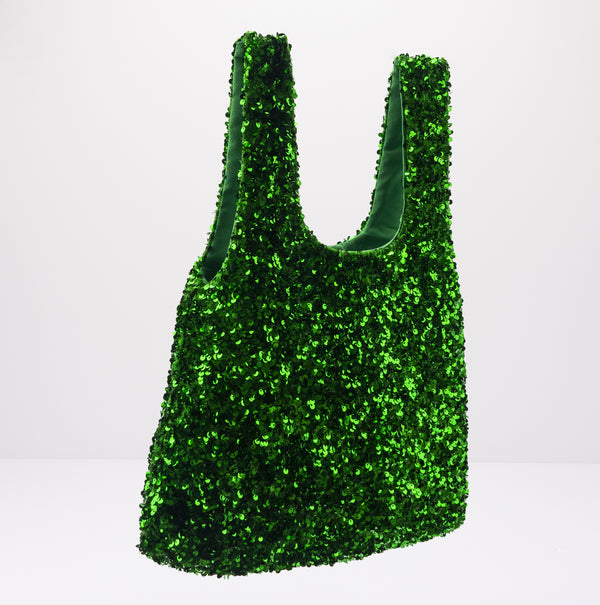 BOLSO - SEIALE - LENTEJUELAS VERDE