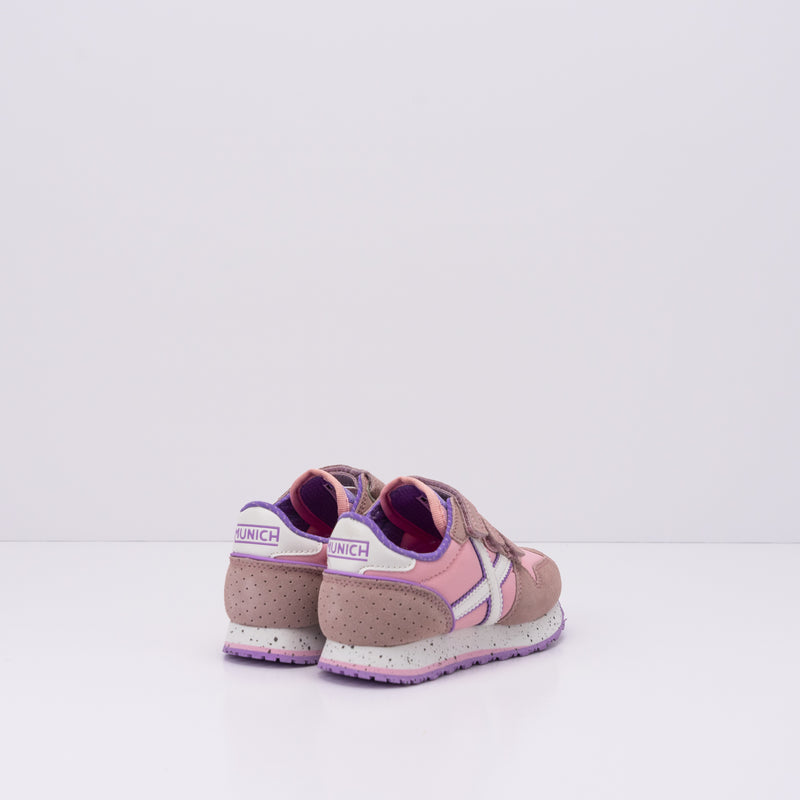 MUNICH ZAPATILLA PARA NIÑOS MINI MASSANA DE VELCRO 504 EN COLOR ROSA