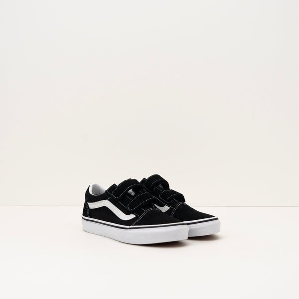 ZAPATILLA - VANS - OLD SKOOL V BLACK TRUE WHITE VELCRO VN000VHE6BT1