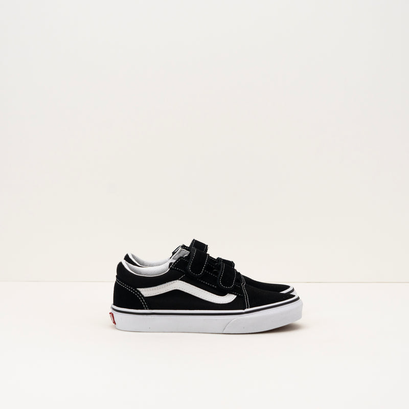 ZAPATILLA - VANS - OLD SKOOL V BLACK TRUE WHITE VELCRO VN000VHE6BT1