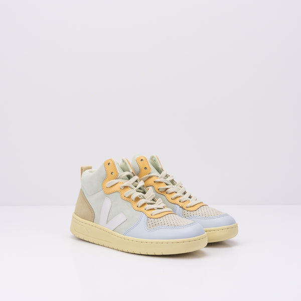 VEJA - SNEAKER - V-15 SUEDE JADE WHITE MULTICO VQ033130