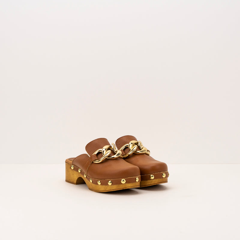 SEIALE - LEATHER CLOG MULES - FROCO CAMEL