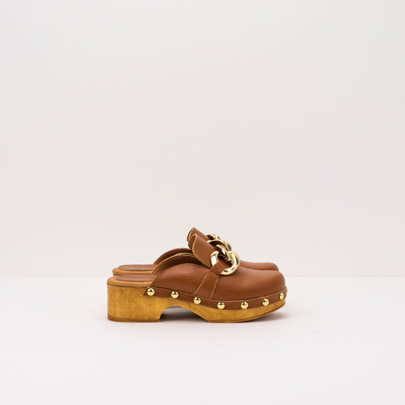 SEIALE - LEATHER CLOG MULES - FROCO CAMEL