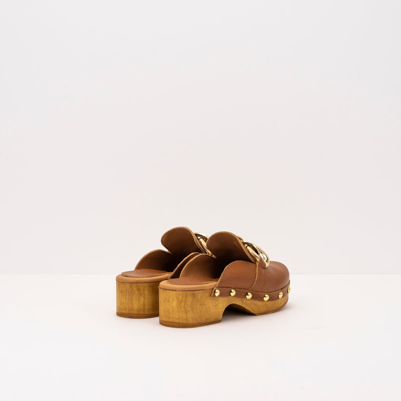 SEIALE - LEATHER CLOG MULES - FROCO CAMEL