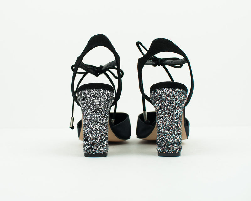 SEIALE - GLITTER HEEL SHOES - ABETO BLACK