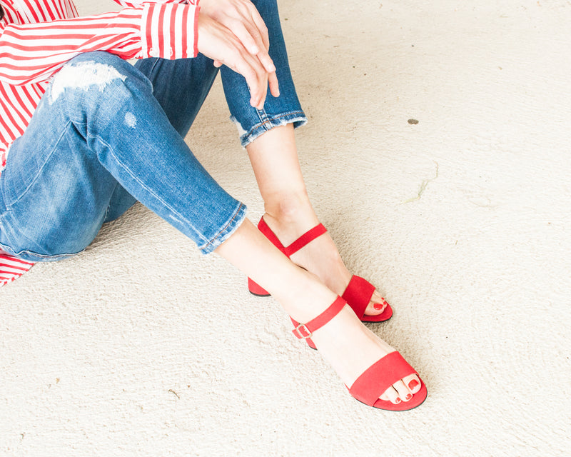 SEIALE - MID HEEL SANDALS - BAGULLO RED