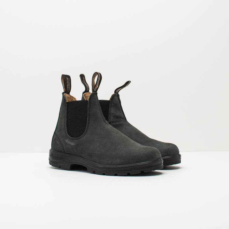 Bota Blundstone 587 Rustic Black chelsea piel negra envejecida hombre — Moksín