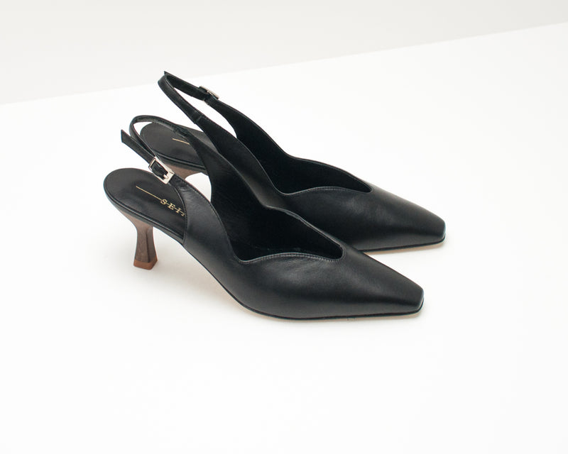 SLINGBACK SHOES - SEIALE - CRAVO BLACK