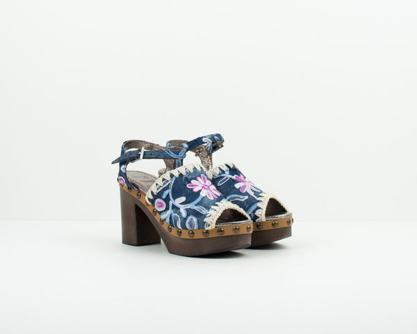 MOU - SANDALS - HIGH WOOD SANDAL DENIM