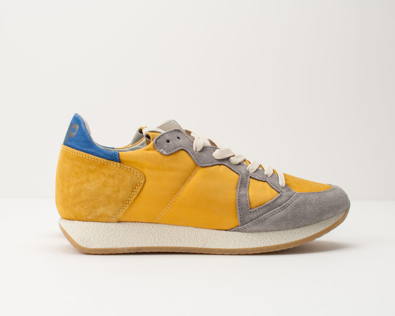 PHILIPPE MODEL - SNEAKERS - MVLU SY03 MONACO VINTAGE L U 70 YEARS TAUPE JAUNE