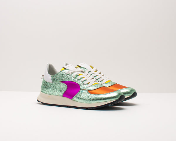 PHILIPPE MODEL - SNEAKERS - NTLD MS04 MONTECARLO L D METAL POP VERT ORANGE