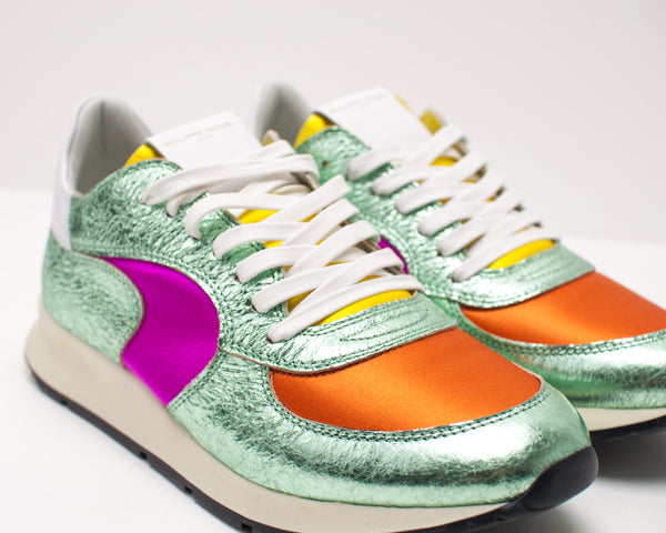 PHILIPPE MODEL - SNEAKERS - NTLD MS04 MONTECARLO L D METAL POP VERT ORANGE