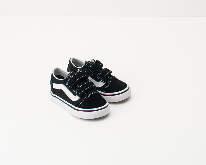 ZAPATILLA DE NIÑO Y NIÑA - VANS - OLD SKOOL NEGRO VELCROS DE 20 A 26