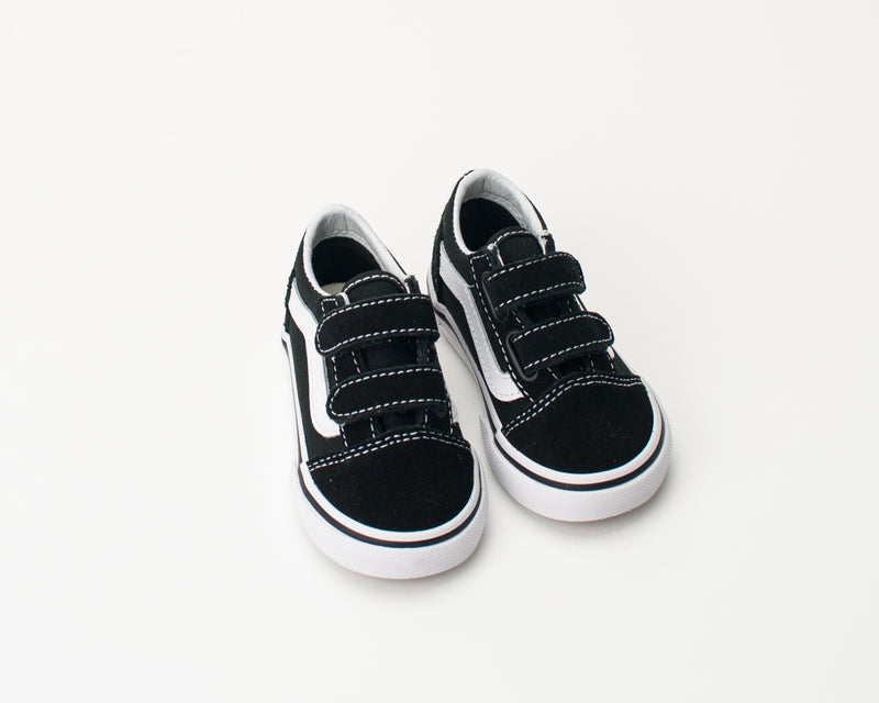 ZAPATILLA DE NIÑO Y NIÑA - VANS - OLD SKOOL NEGRO VELCROS DE 20 A 26